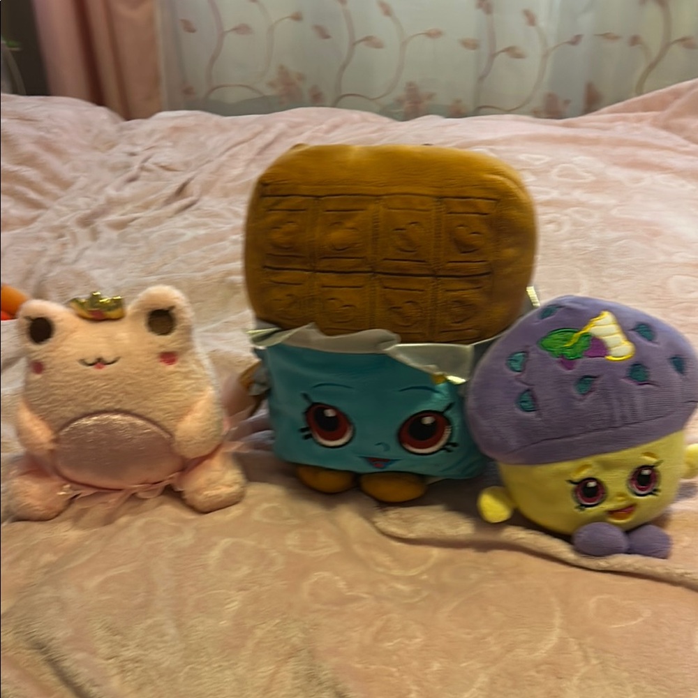 Plush Toy Set - Pink, Blue, Purple